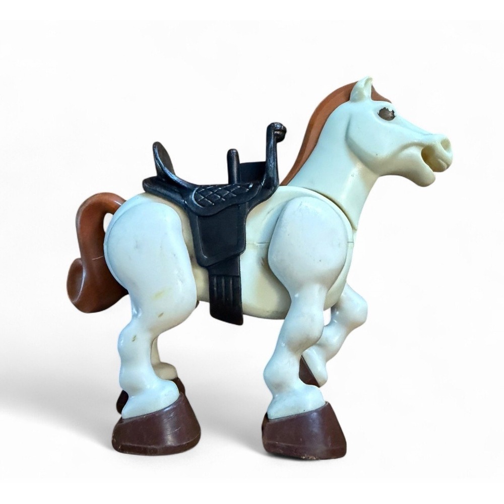Fisher-Price Husky Helpers Rodeo Horse Figure Replacement Toy Brown Saddle VTG